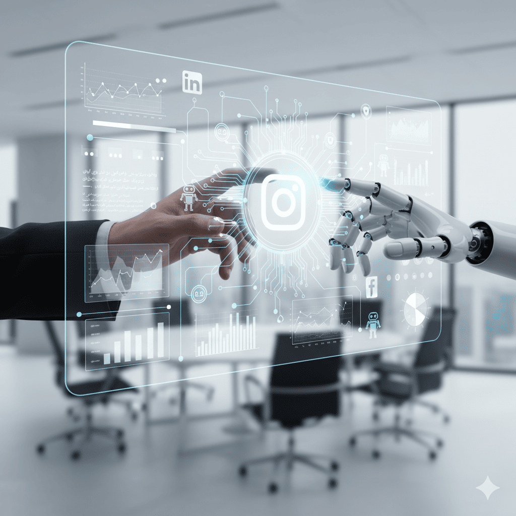 هوش مصنوعی در مدیریت شبکه‌های اجتماعی: راهنمای جامع برای بهینه‌سازی، تولید محتوا و تعامل هوشمند